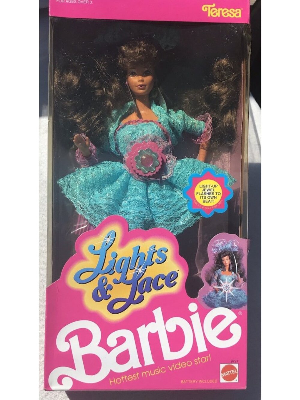Vtg 1990 Mattel Lights & Lace  Jewel HTF Barbie Teresa Doll #9727 NRFB  NIB 90s